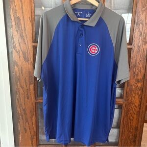 Antigua Men's Blue and Gray Cubs Polo Shirt‎ size XL